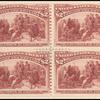 $2 brown red Columbus in Chains block of four