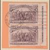 2c brown violet Landing of Columbus imperforate pair