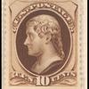 10c deep brown Jefferson single