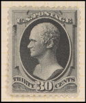 30c full black Hamilton single
