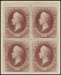 90c carmine Perry block of four
