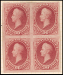 90c carmine Perry block of four