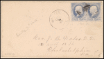 1c gray blue Franklin pair on cover
