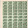 1c green Washington sheet of one hundred