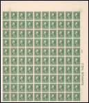 1c green Washington sheet of one hundred