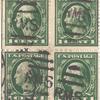 1c green Washington block of four