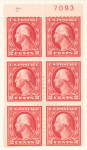 2c Washington booklet pane of six