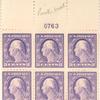 3c deep violet Washington block of six