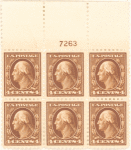 4c brown Washington block of six
