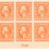6c red orange Washington block of six