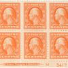 6c red orange Washington block of six