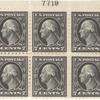 7c black Washington block of six