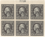7c black Washington block of six