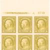 8c pale olive green Franklin block of six