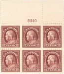 12c claret brown Franklin block of six