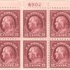 12c copper red Franklin block of six