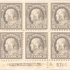 15c gray Franklin block of six