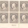 15c gray Franklin block of six