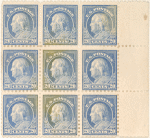 20c ultramarine Franklin block of nine