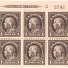 $1 violet black Franklin block of six