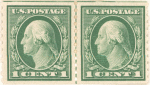 1c green Washington pair