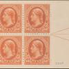 50c orange Jefferson block of four