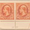 50c orange Jefferson horizontal pair