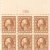 4c orange brown Washington block of six