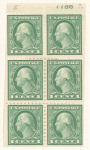 1c green Washington booklet pane of six