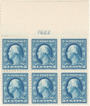 5c blue Washington block of six
