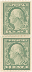 1c green Washington pair