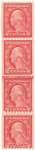 2c carmine Washington strip of four