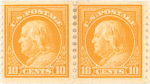 10c orange yellow Washington pair