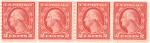 2c carmine Washington strip of four