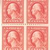 2c rose Washington block of four