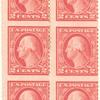 2c rose Washington block of six