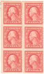 2c rose Washington block of six