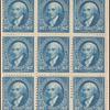 $2 bright blue Madison block of nine