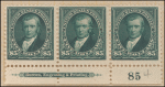 $5 dark green Marshall strip of three