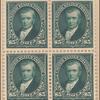 $5 dark green Marshall block of four