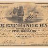 $5 black Washington and Marshall bank note