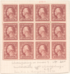 2c rose Washington block of twelve