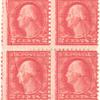 2c rose Washington block of four