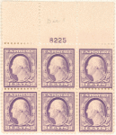 3c violet Washington block of six