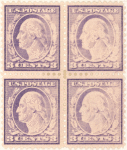 3c violet Washington block of four