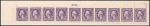 3c violet Washington strip of ten