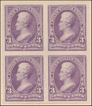 3c purple Jackson proof block of four