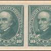 10c dark green Webster proof horizontal pair