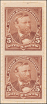 5c chocolate Grant vertical pair imperforate horizontally