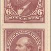 6c dull brown Garfield vertical pair imperforate horizontally